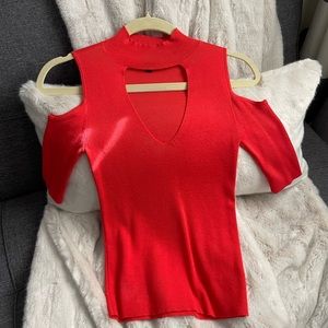 Orange/coral Express cut out sweater
